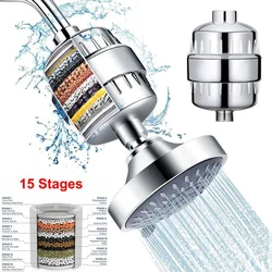 15-20 Stages High Output Shower Water Filter to Remove Chlorine Fluoride Heavy Metals Filtered Soften Hard Water for Shower Head