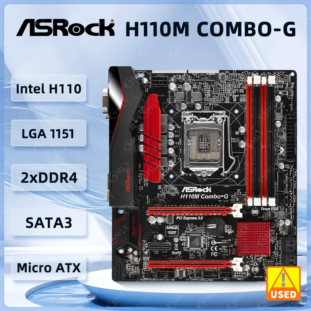 ASROCK H110M COMBO-G Motherboard LGA 1151 intel B150 support i7-6700 6400 7100 7400 7700 7600 cpu Micro ATX DDR4 DDR3 32GB