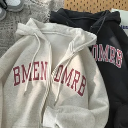 Sweats à capuche zippés rétro pour femmes et hommes, manteau imprimé lettre, streetwear décontracté, vestes à capuche, Harajuku, adt PVD