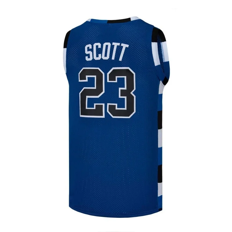 Maillot de basket-ball pour homme, chemise de sport respirante, séchage rapide, couture en Y, bleu, film ONE Lanka E HILL RAVENS #23 SCOTT