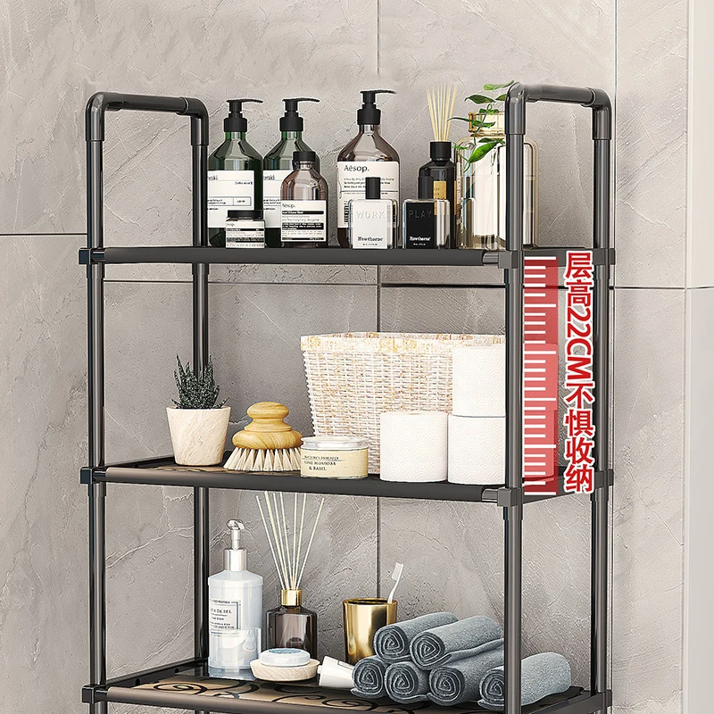 Storage Shelf for Bathroom Space Saver Over Toilet Rack Storage Organizer Rack Floor-to-ceiling Bathroom Rack Storage Accessory