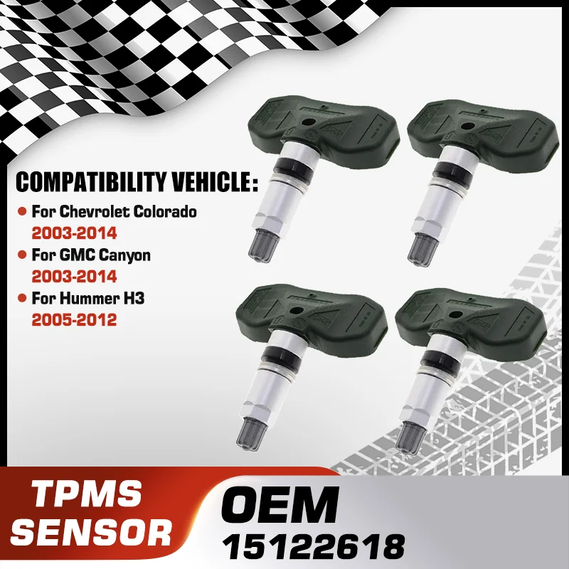 

1/4PCS Car TPMS Tire Pressure Monitor Sensor For Chevrolet Colorado 2003-2014 GMC Canyon 2003-2014 Hummer H3 2005-2012 15122618