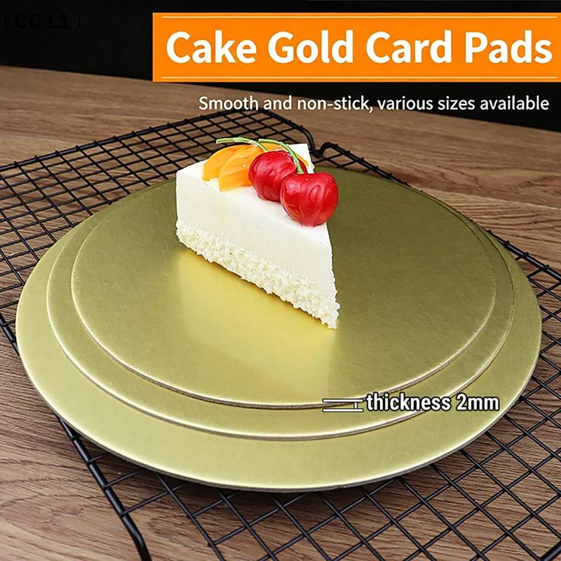 10pcs Durable Inch Round Cake Board Golden Cardboard Cake Cardboard Circle Dessert Tray Baking Cakes〔CC11〕