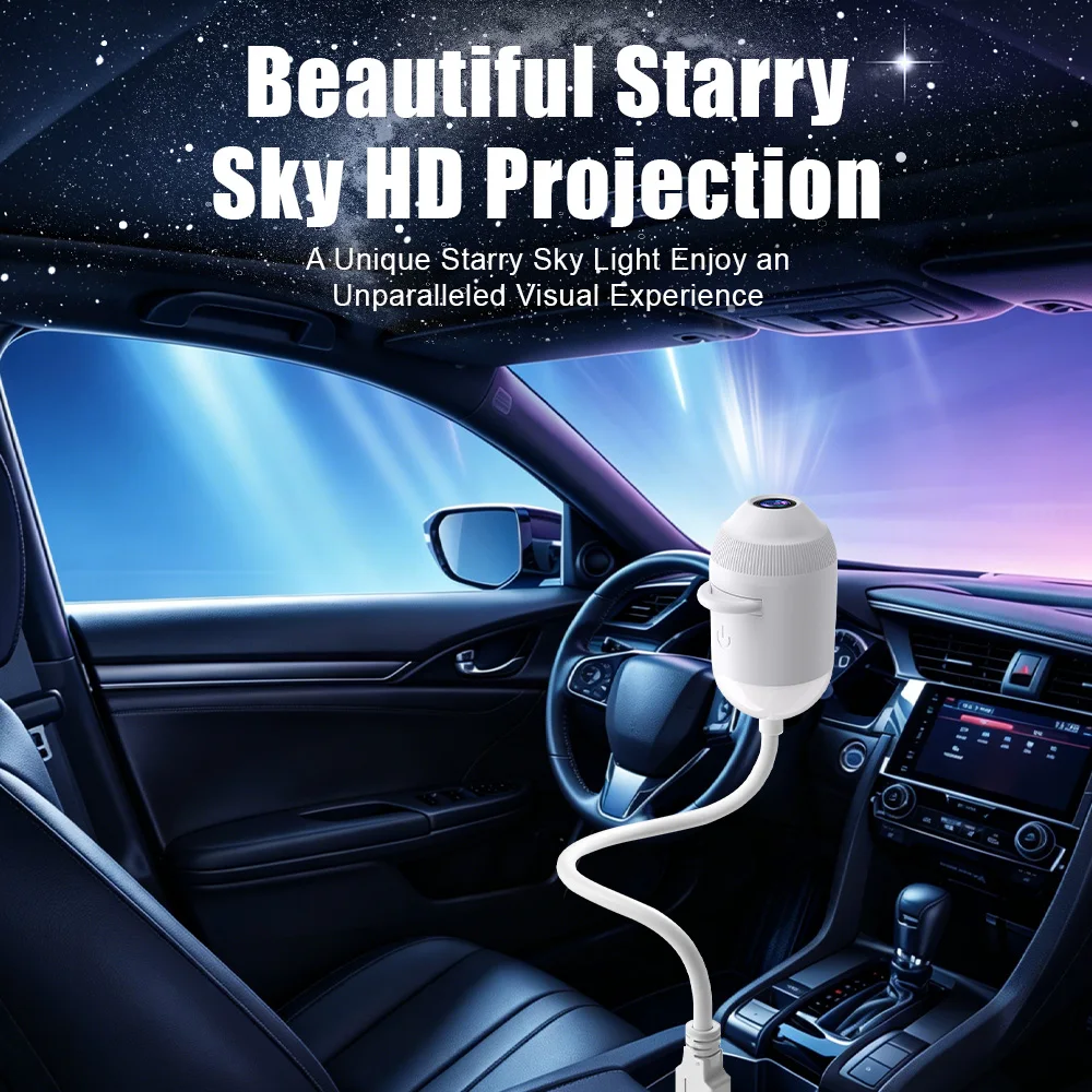 Car USB Star Projector Light 3/6/12/24 in 1 Touch Flexible Hose Roof Galaxy Night Light Bedroom Car Atmosphere Light view 3