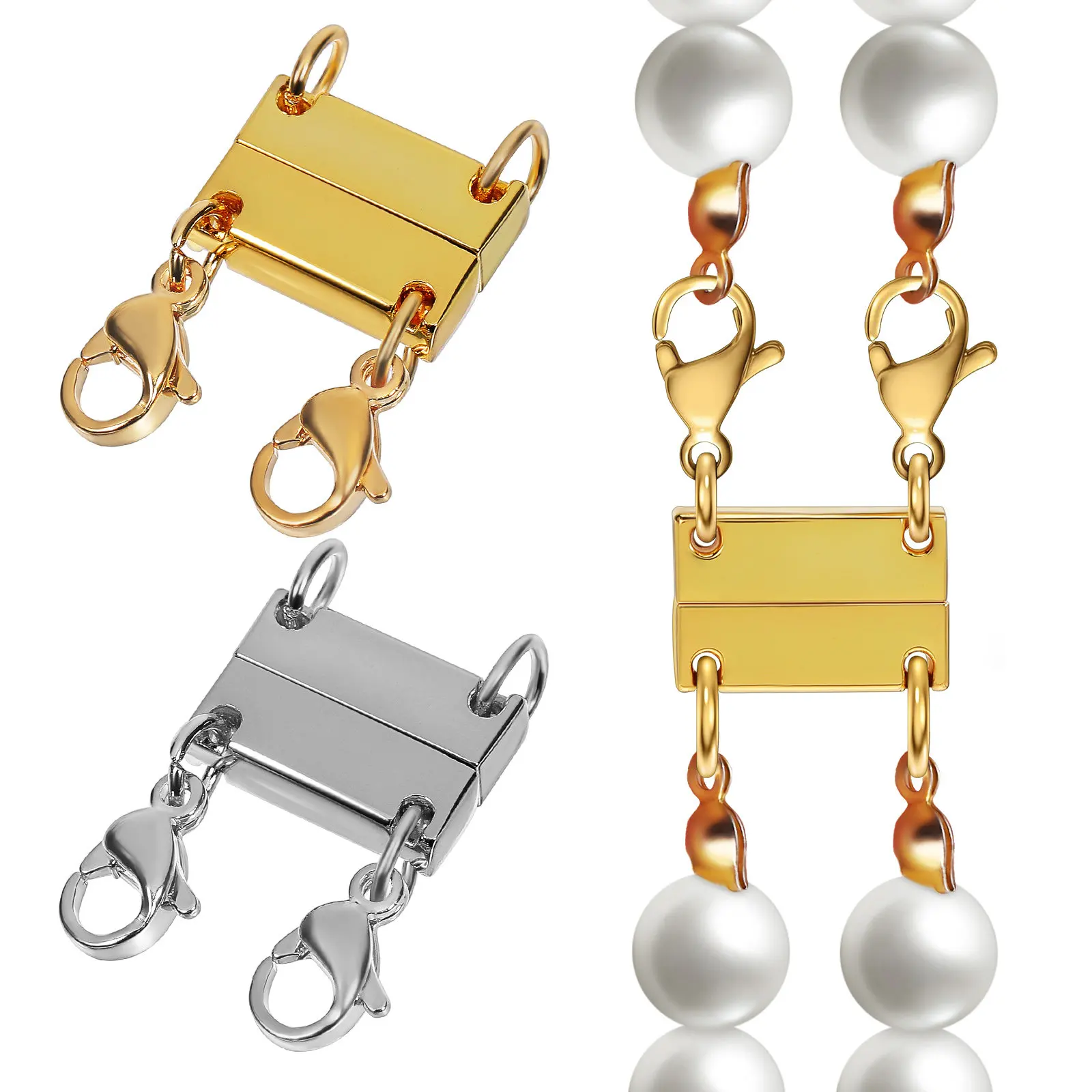 

2 шт. Застежки для многослойных ожерелий из цинкового сплава, элегантные, для стильного многослойного ношения, удлинители для женских украшений