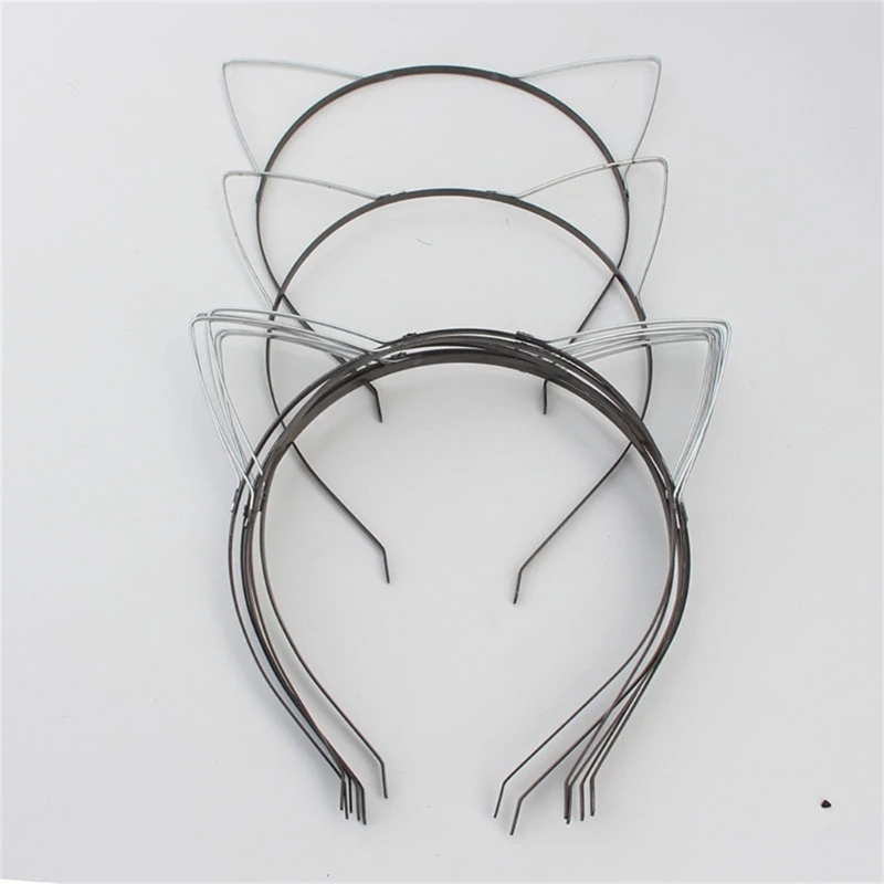 E56A Sophisticated Metal Headbands Skeleton Cats Ear Headbands Frame For Handmade Crafts 50% Easier Decoration Assembly System