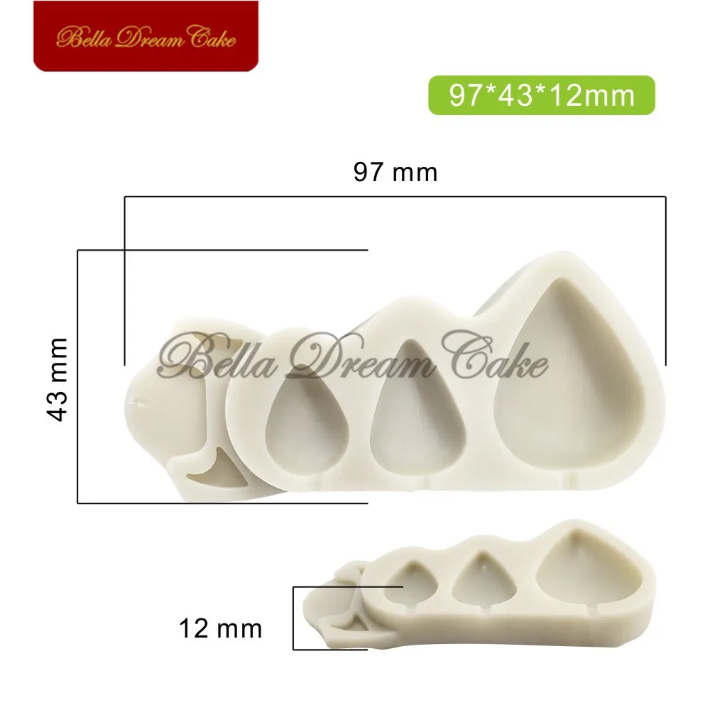 3D Rose Bud/Calyx Design Silicone Mold DIY Chocolate Fondant Mould Sugarcraft Flower Clay Model Cake Decorating Tools Bakeware