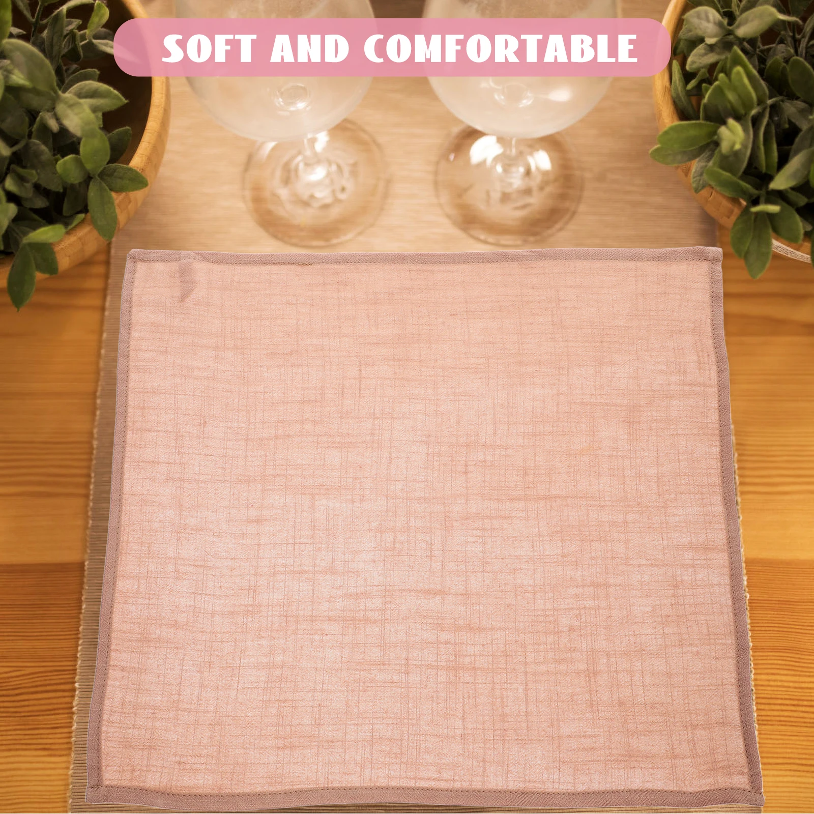 

Microfiber Cloth Napkin 100x100cm Beige Tea Towel Reusable Washable Fabric Napkins Dinner Party Wedding