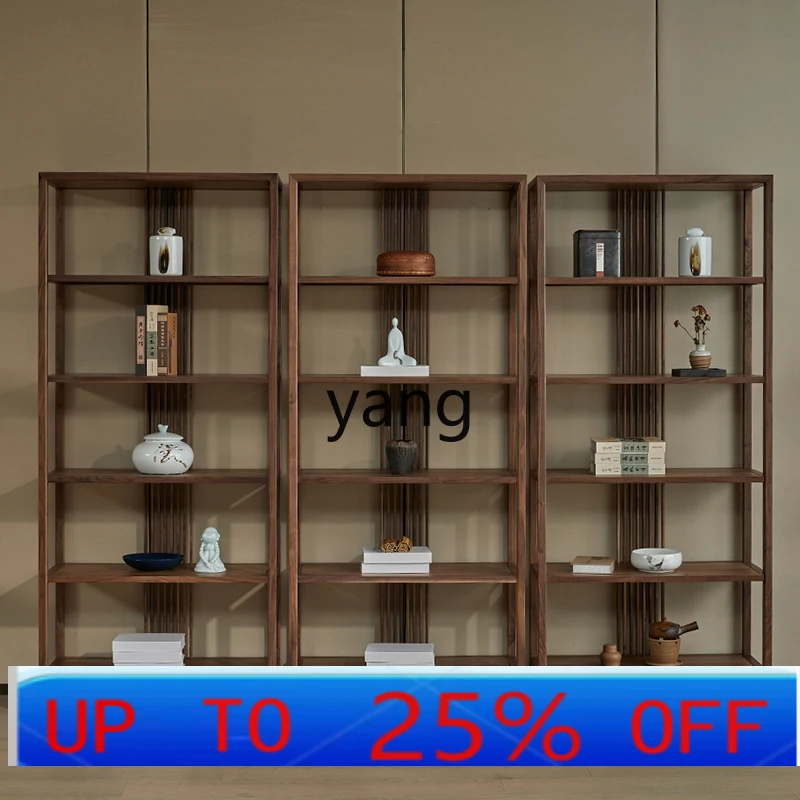 

LMM new Chinese black walnut bookshelf tea storage shelf ornament display stand