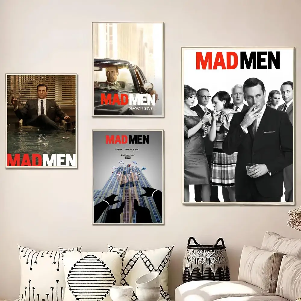 TV Series M-Mad Men Painting Calligraphy Canvas Poster Wall Art for Living Room Bedroom Cafe Decor Gift