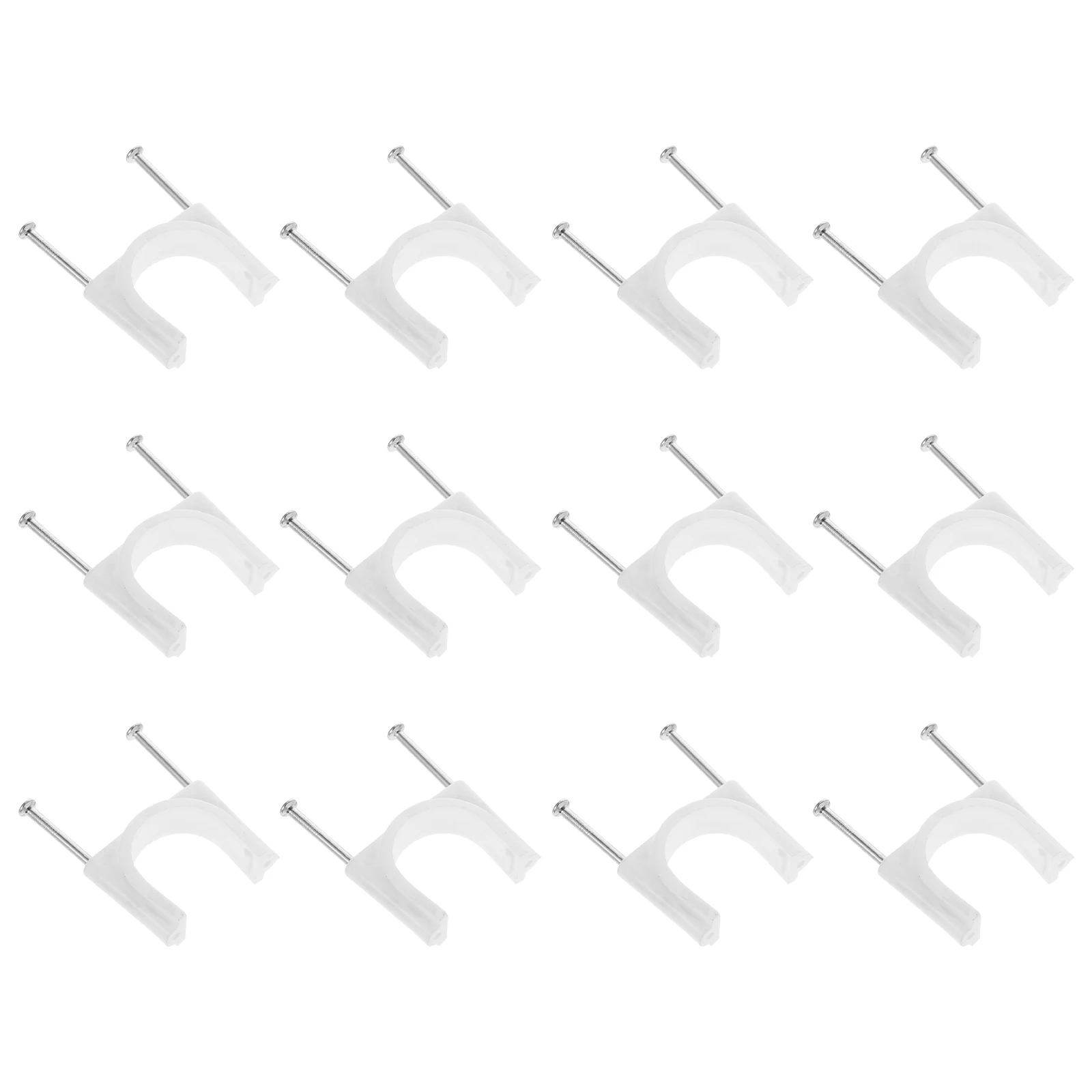 

Round Double Nail PVC Pipe Card Cable Clips Wire Clamps Cord for Electric Bracket with