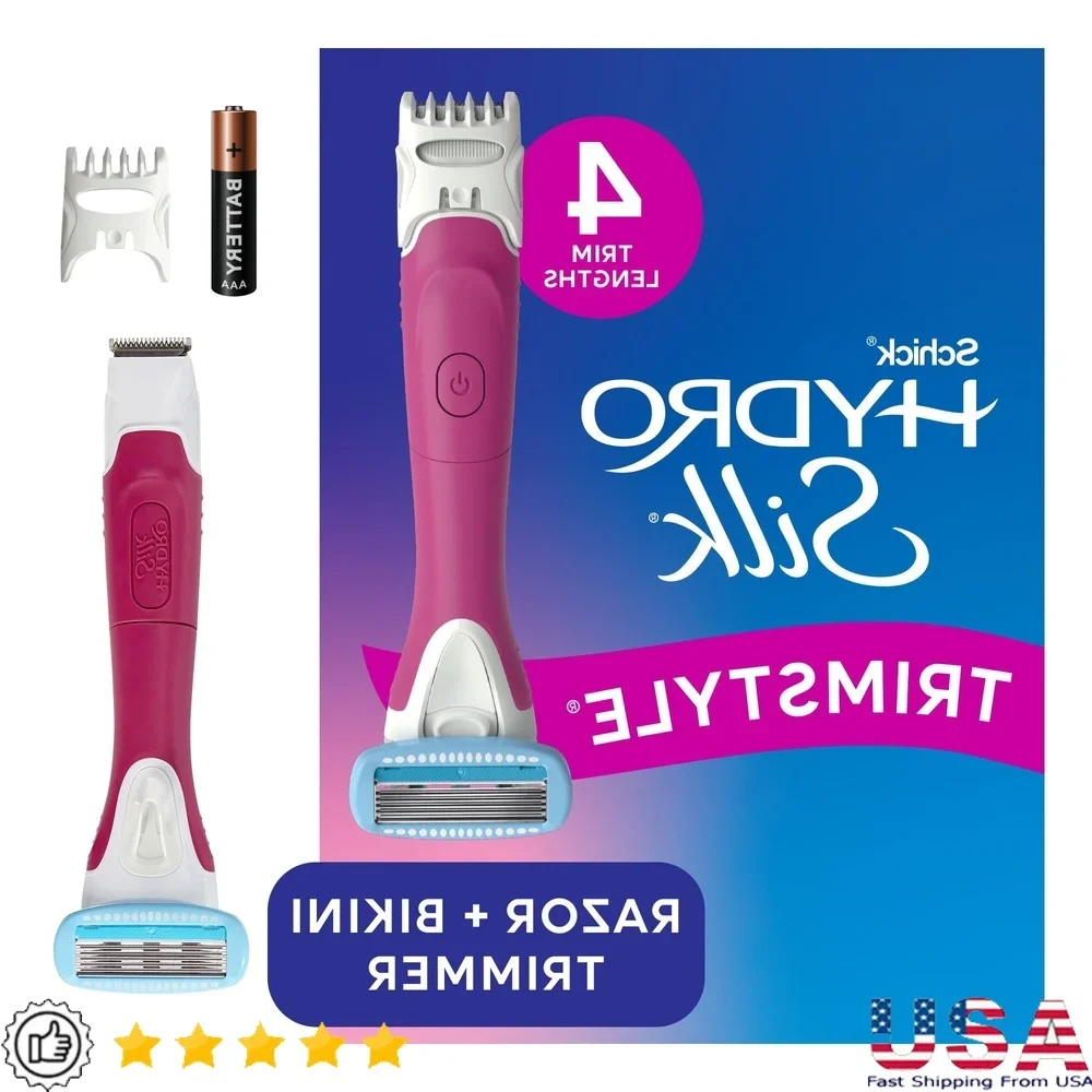 

5-Blade Women's Razor Waterproof Bikini Trimmer with Hydrating Serum Adjustable Comb and 1 Blade Refill Smooth Shaving
