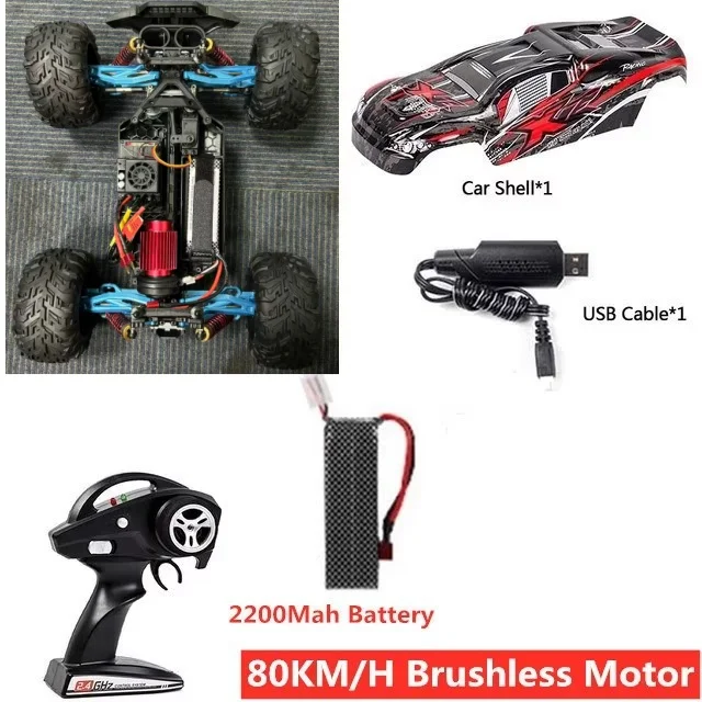 1:10 80 km 4WD borstelloze legering off-road afstandsbediening vrachtwagen auto 45 °   Klimmen Schokabsorptie Hoge snelheid Drift Racing RC Auto Speelgoed
