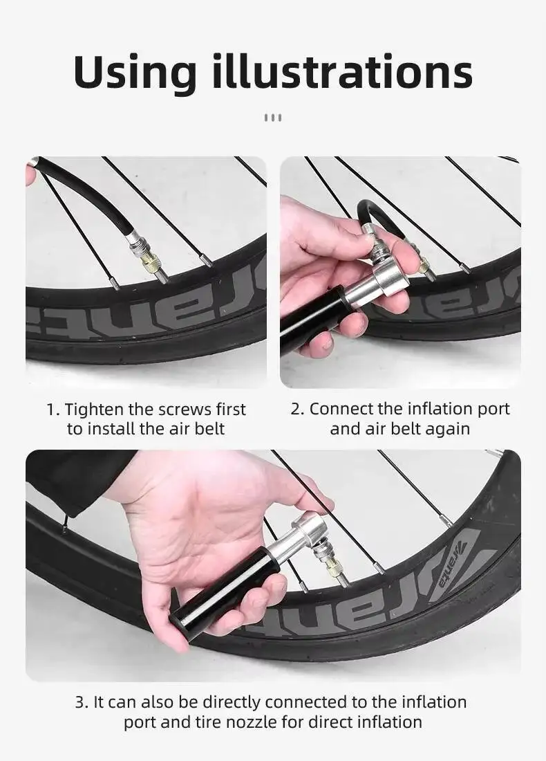 ESLNF Manuelle Mini-Tragbare Fahrradluftpumpe aus Aluminiumlegierung für Fahrrad, Basketball, Fußball, Fahrradpumpe – Detail 13