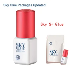 5 Bottles Original Sky Glue for Eyelash Extensions 5ml Korea Sky S Plus Type Red Cap Glue Professional False Lash Adhesive Tools