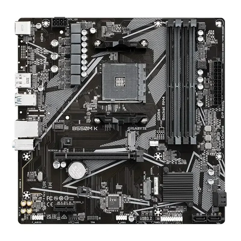 GIGABYTE B550M K New Micro ATX B550 DDR4 4733(OC) MHz M.2 PCIe 4.0 AMD Ryzen 5000 Series AM4 Motherboard