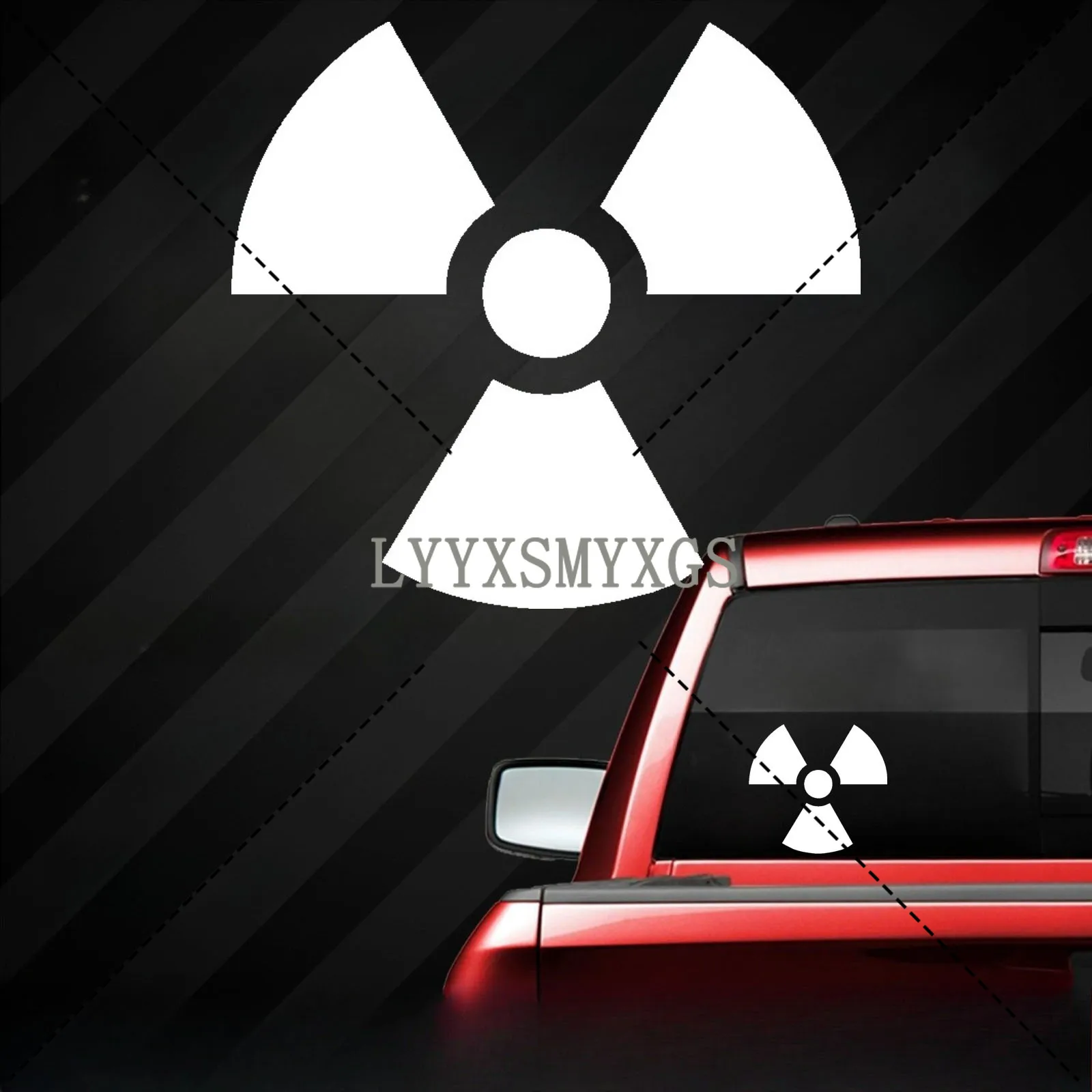 Personality Custom Radioactive symbol Car Sticker Laptop Bumper Truck Van Helmet Racing Camper Vinyl Decal PVC Wholesale