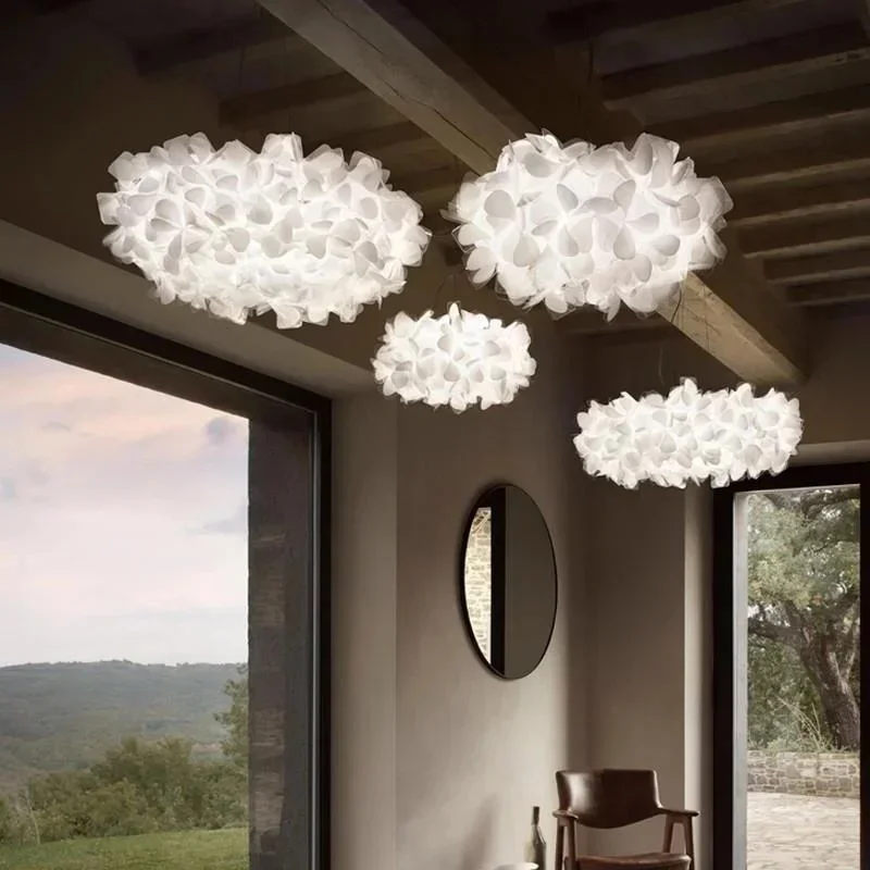 Nordic Hanging Chandelier Translucent Panel Pendant Lamp Decor Ceiling Suspension Light Dining Table Living Space