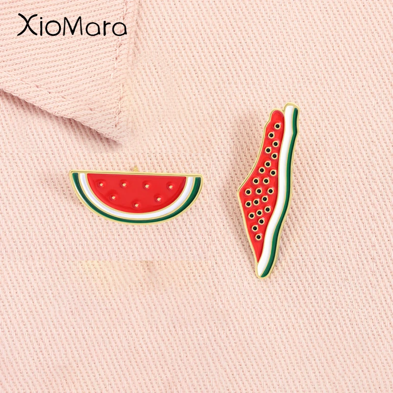 Creative Freedom Watermelon Enamel Pin Alloy Brooch Lapel Backpack Badge Fashion Jewelry Accessories Gift for Friends