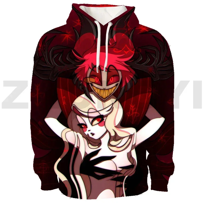 Kawaii Cartoon Hazbin 3D Print Hoodie Hotel Sweatshirt Spring Fall Anime Hooded Pullover Harajujku Men Clothing Tracksuit Female