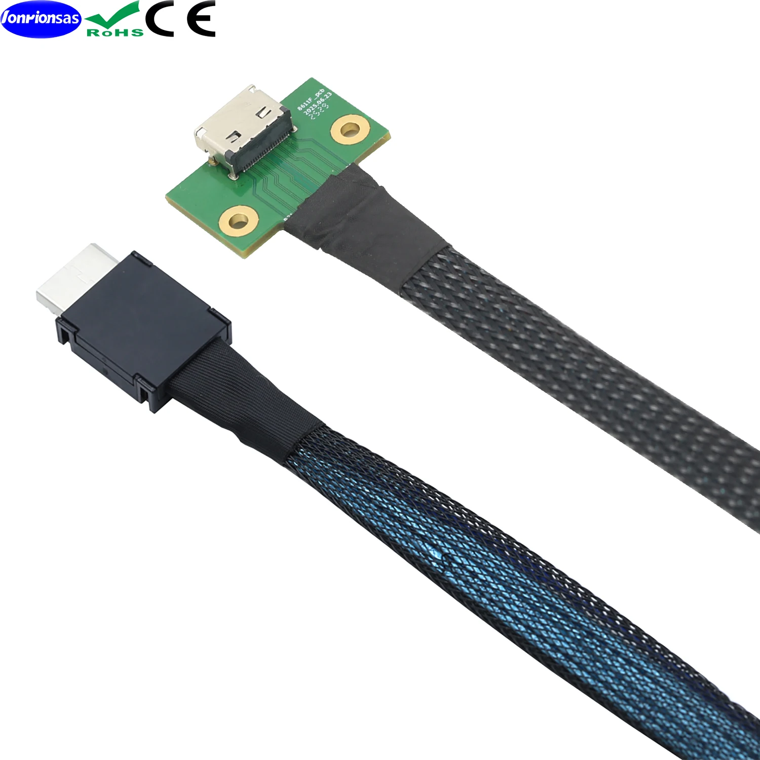LONRIONSAS#OcuLink PCIe PCI-Express SFF-8611 4i 42Pin Male to OcuLink SFF-8612 4I Female SSD Data Active Cable