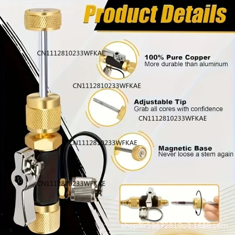 Air conditioner valve core replacement tool, household quick disassembly and installation of new tools, no refrigerant