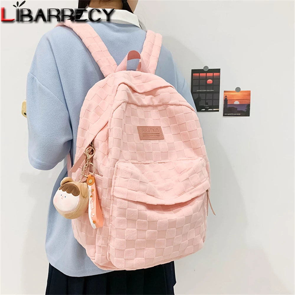 Large Capacity Ladies Backpack Solid Color High Quality Canvas Ladies Student Bag Fashion New Women Shoulder Bags Bolsa Feminina