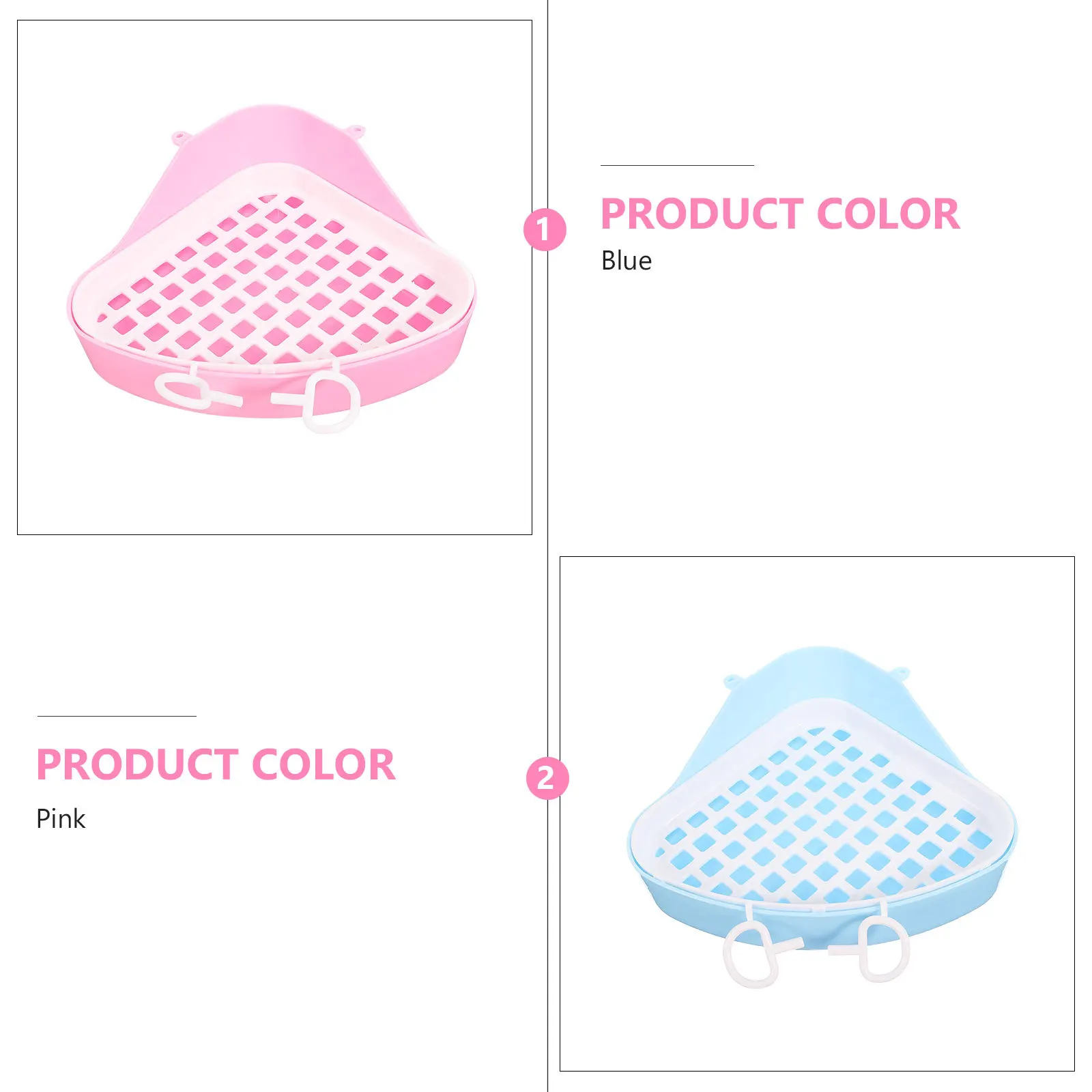 

2Pcs Pet Toilet Plastic Detachable Litter Box Rabbit Potty Small Animal Training Basin Anti Leak Pet Toilet Plastic Potty