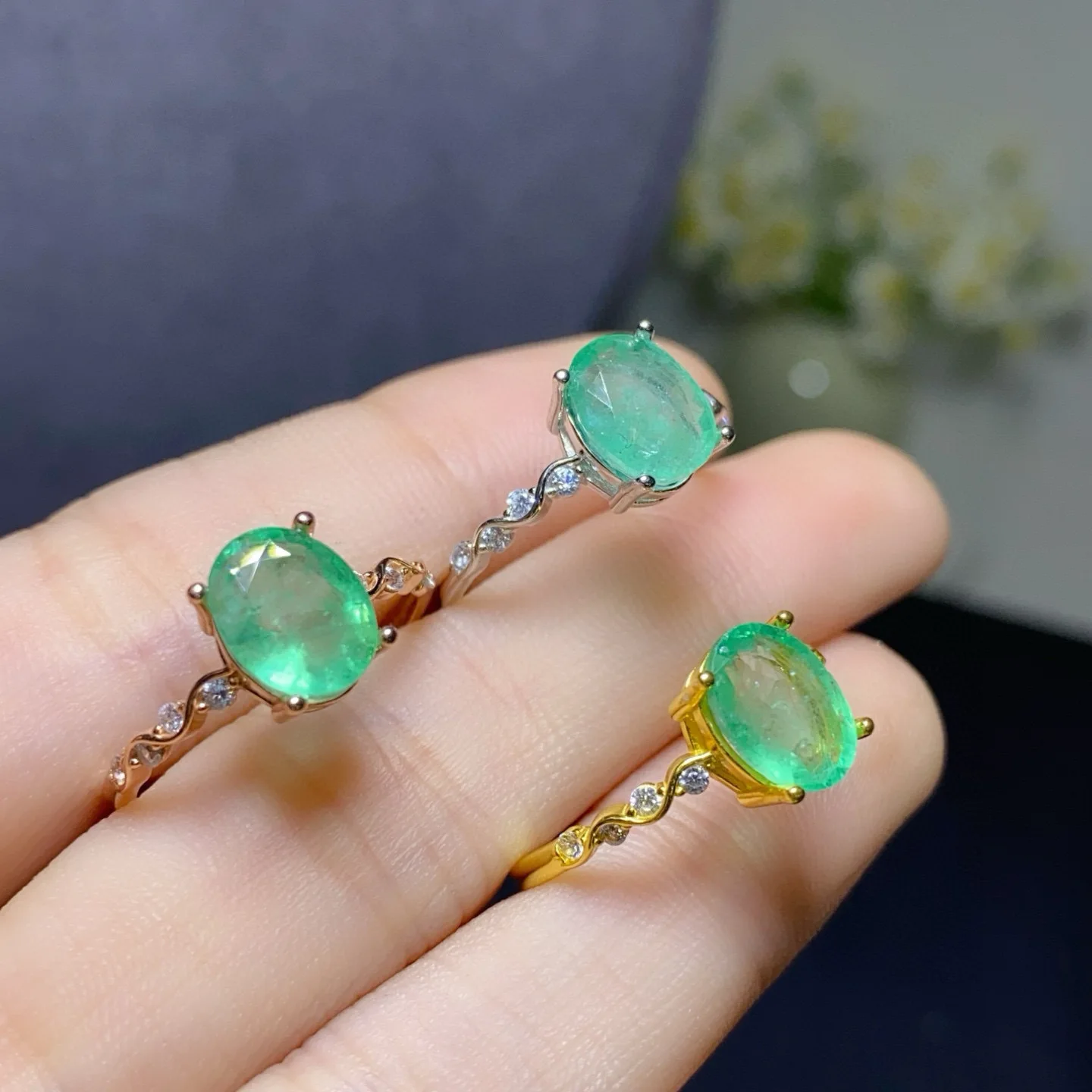 

Natural Emerald Ring 925 Silver Gold Plated Setting, High Clarity 7x9mm Gemstone, Precision Crafted Jewelry with Certificate