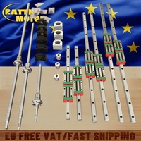 CNC Set Kit 6pcs Square Linear Guide Rail : HGR20 - 400mm 1000mm 1500mm + 3pcs Ball screw SFU2005 - 400 1000 1500mm