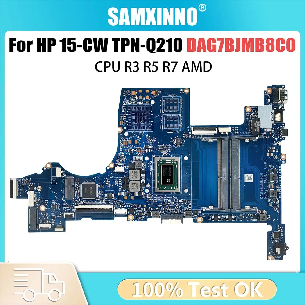 Placa base DAG7BJMB8C0 para HP Pavillion 15-CW TPN-Q210 L22761-001 L22761-601 la placa base del ordenador portátil CPU R3 R5 R7 2th/3th AMD