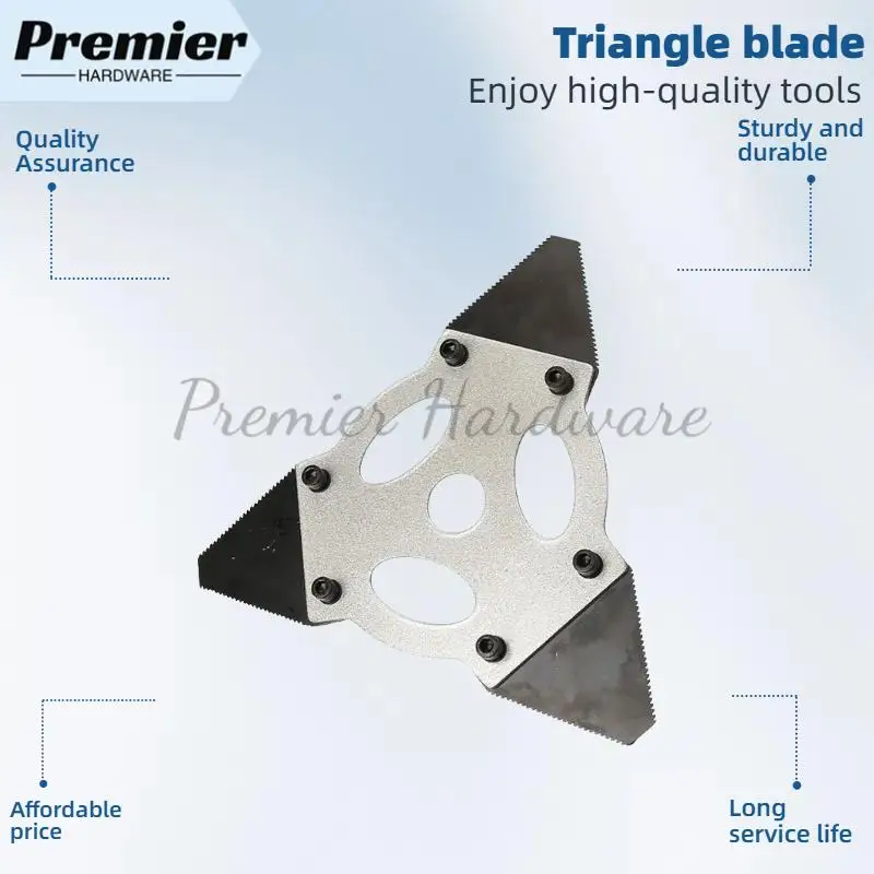 

Heavy-Duty New Double-Sided Thickened Lawn Mower Blade – Quenching Hardened Serrated Triangular Blade for Brush Cutters