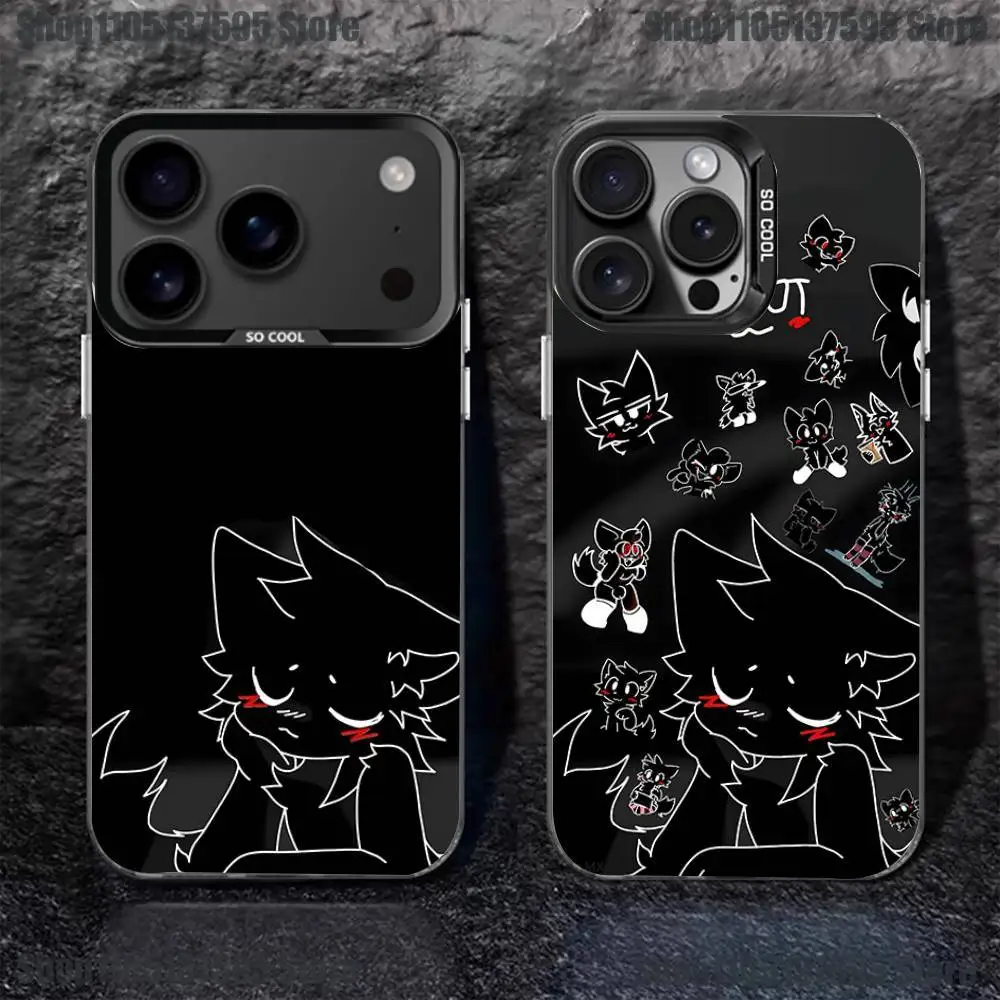 

Cute B- Boykisser Cartoon Phone Case For iPhone 17,16,15,14,13,12,11,Pro,XS,Max,Plus,Mini,SE4,E Black Matte Shockproof Cover