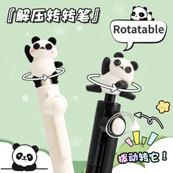 4 Pcs kawaii panda Ballpoint Pen 0.5mm Black Ink Creative Rotatable Gel Pens Writing Ptools School Office Stationery Supplies