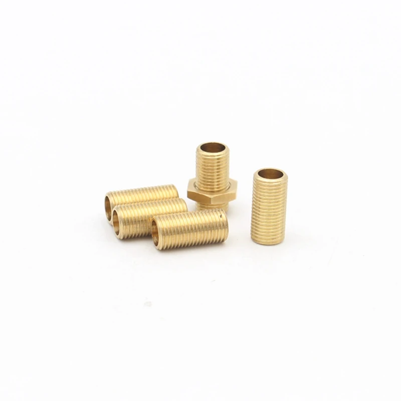 10 pieces M10 Brass Threaded Rod Screw Tube Lamp Pole Joint Pipe for Lighting Fixtures