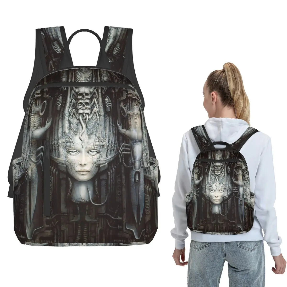 Hr Giger - Li - Painting Backpack Large Capacity Boys Girls BookBag School Bag Shoulder Bags for Men Women