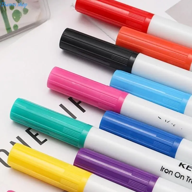 

12Pcs Iron On Transfer Pen 12 Color Fabric Marker Iron On Transfer Marker Embroidery Transfer Pen for Tshirt, Bag, Hat X37A