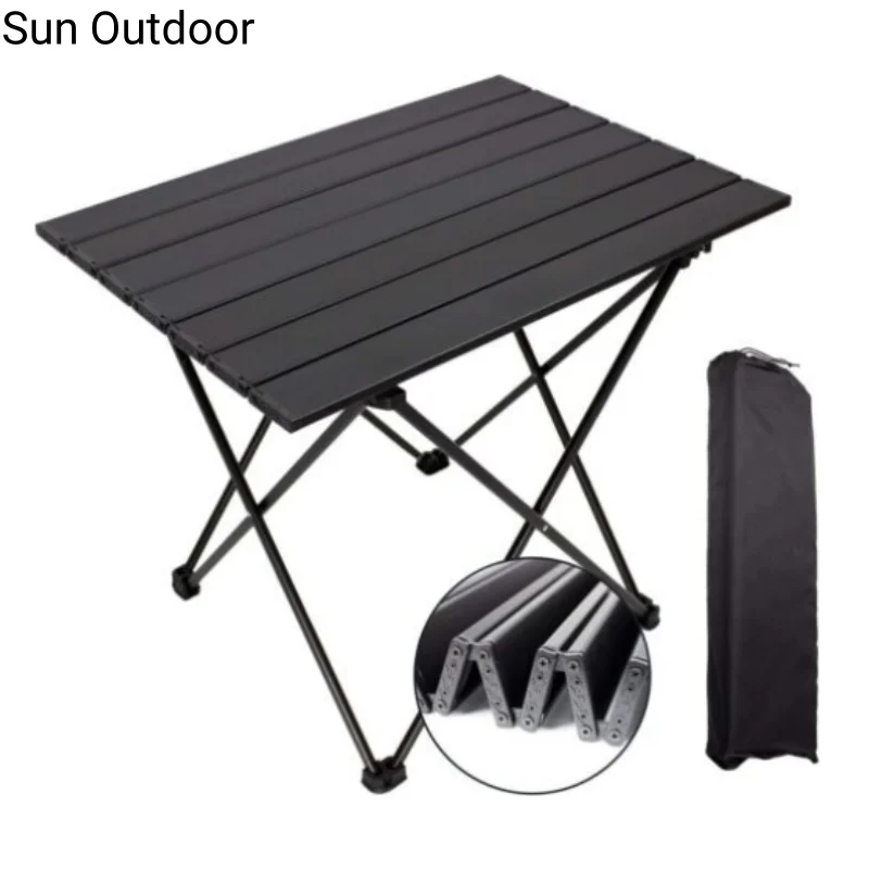 

Outdoor Egg Roll Table Aluminum Alloy Portable Foldable Barbecue Table Camping Party Table Chairs Travel Self-driving Equipment