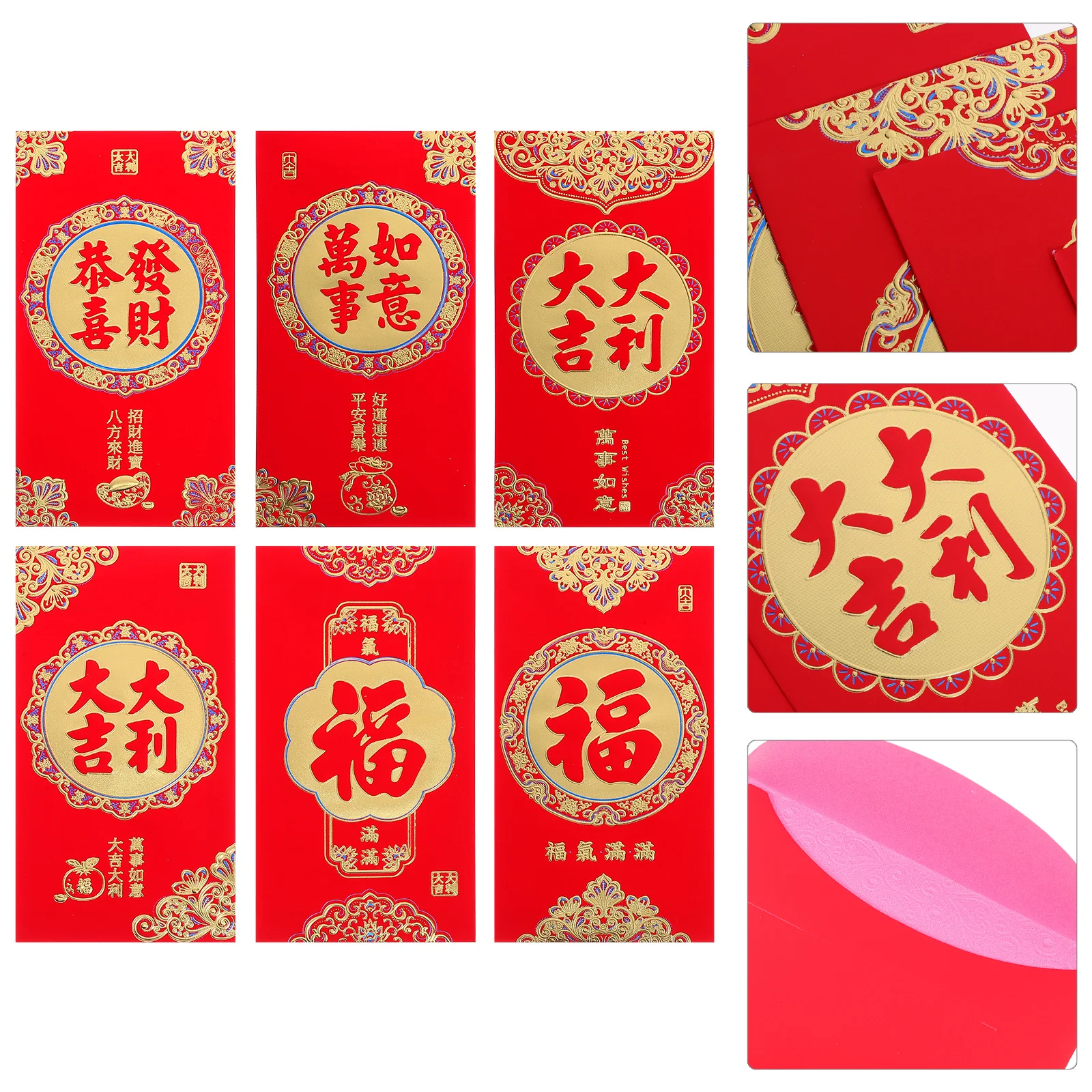 

36Pcs Chinese New Year Red Envelopes Money Packets Ample Supply Great Value Multiple Recipients Festive Blessings