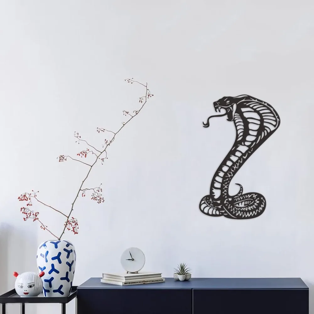 CIFBUY Metal Cobra Snake Wall Art Western Rustic Decor Durable Iron Sculpture For Living Room Bedroom Office Home Decoration