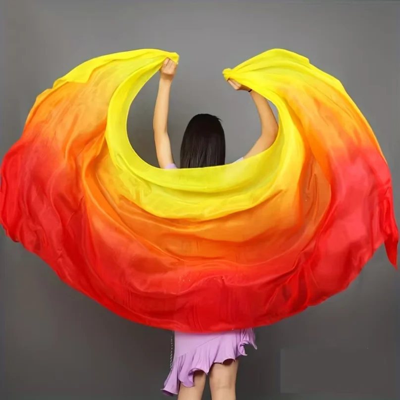 Imitation Silk Performance Dance Gradient Light Texture Veil Shawls Belly Dance Veils Women Scarf Costumes Accessor 250cmx114cm
