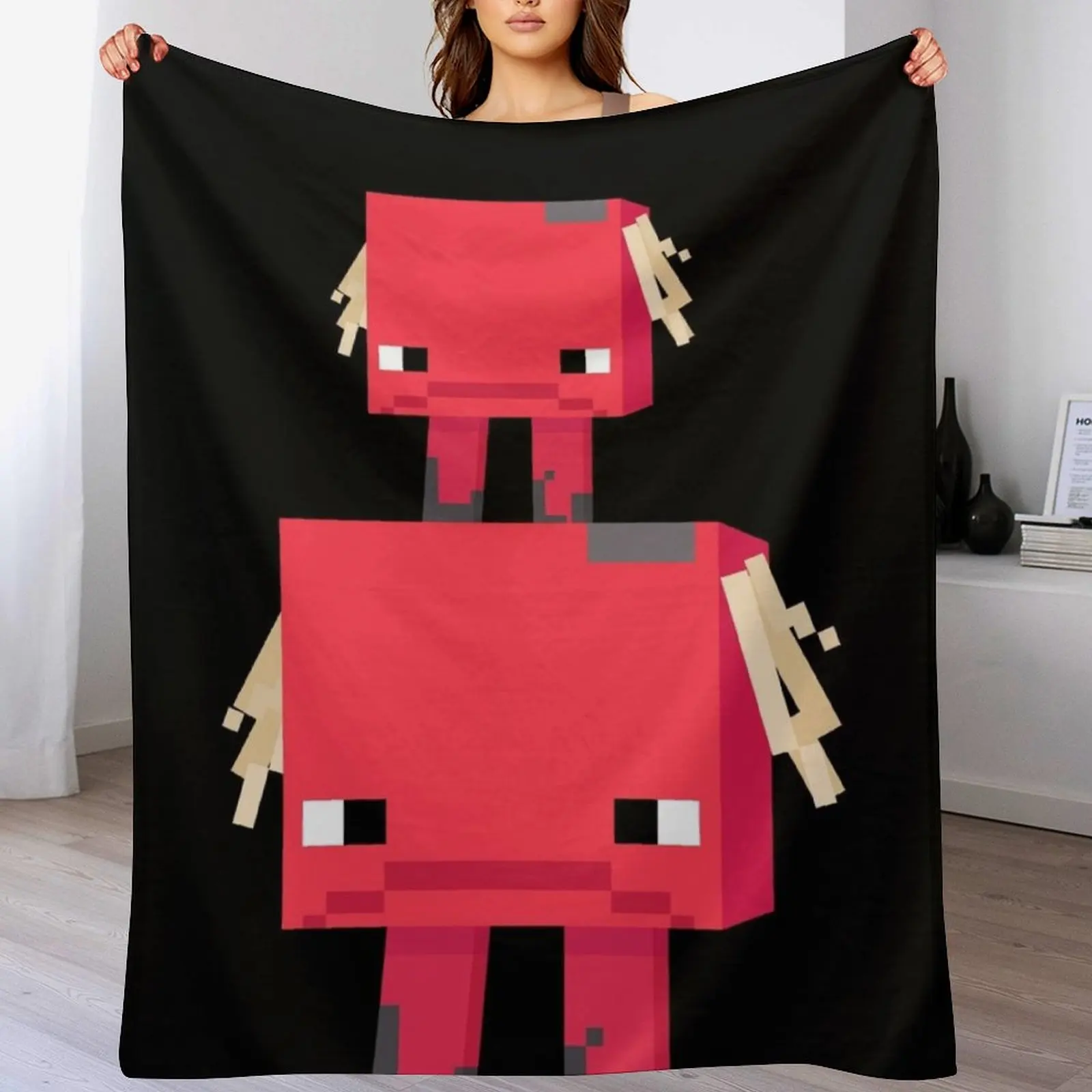 

Minecraft Strider With Baby!! Throw Blanket Single Thermal Blankets