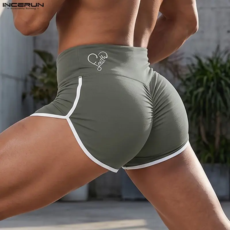 INCERUN Men's Shorts Patchwork Elastic Waist Joggers Casual Men Bottoms Summer Workout 2026 Streetwear Stretch Shorts For Man