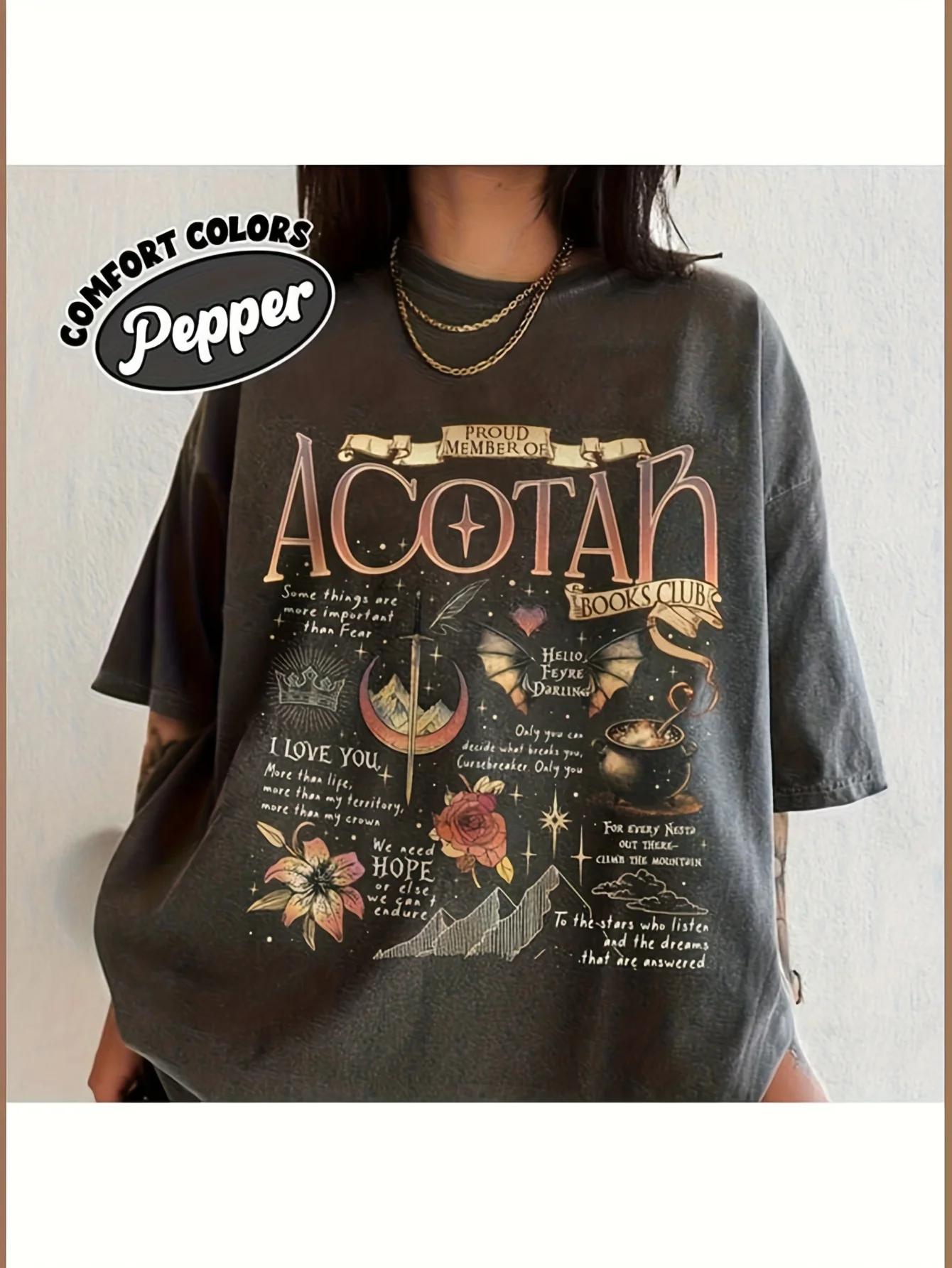 ACOTAR Quote T-Shirt | Proud Member of the ACOTAR Book Club, Night Court, SJM-Inspired Bookish Gift, Suitable for All Seasons