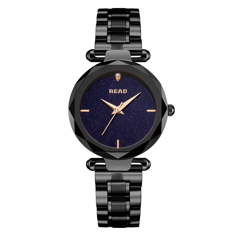 READ Ladies Quartz Watch | Solid Stainless Steel Band | Butterfly Clasp | Starry Dial | 30M Daily Water Resistant Wrist Watch