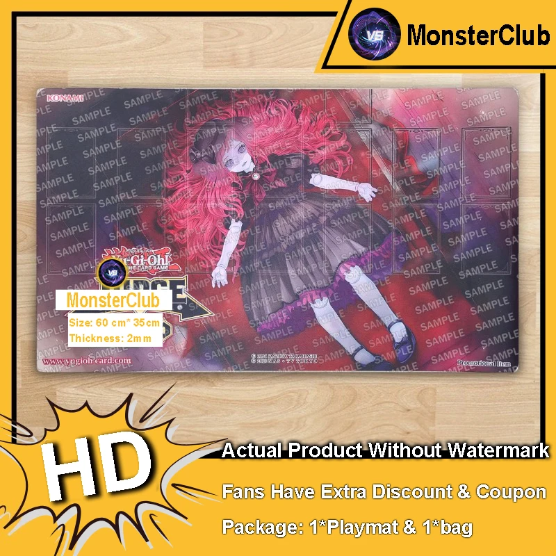 

YuGiOh Condolence Puppet Playmat Gimmick Puppet Bisque Doll TCG CCG Коврик для торговых карточных игр Резиновый коврик для мыши Сумка 600x350x2 мм