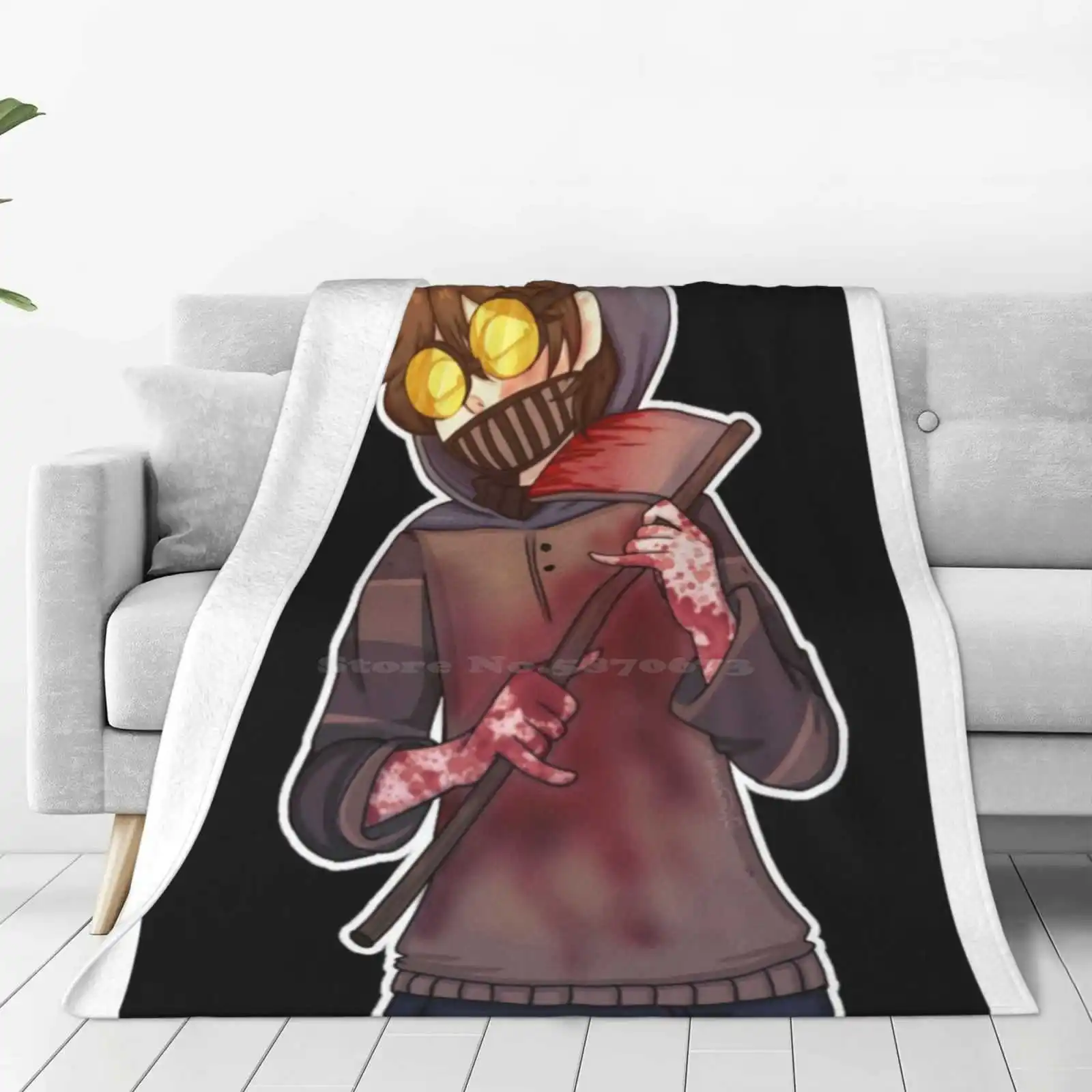 Ticci Toby New Selling Custom Print Flannel Soft Blanket Ticcitoby Creepypasta Glowyskull