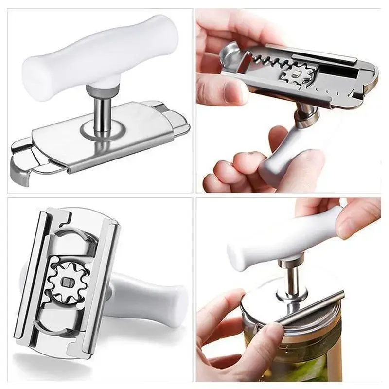 Portable stainless steel bottle opener, labor-saving manual capping device, adjustable kitchen tool