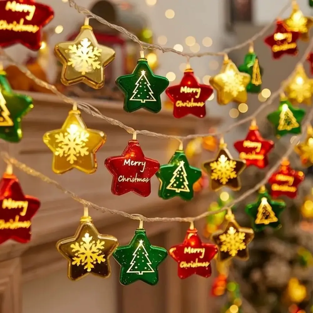1.5M/3M Battery Powered Christmas Fairy Light String,Star Ball Gift Box Warm White LED Decor, Indoor Home Party Holiday Lighting
