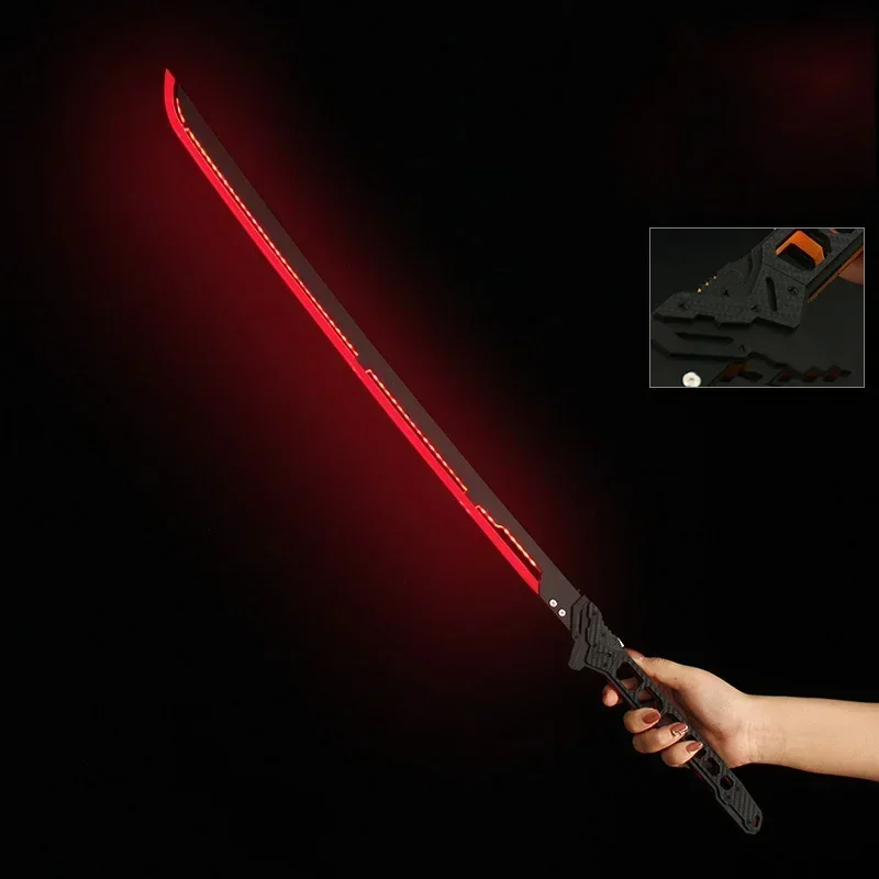 Cyberpunk Lightsaber infantil, brinquedo de energia térmica Katana Cosplay, acrílico de Halloween, brinquedos luminosos, modelo de arma de espadas, presentes 80cm